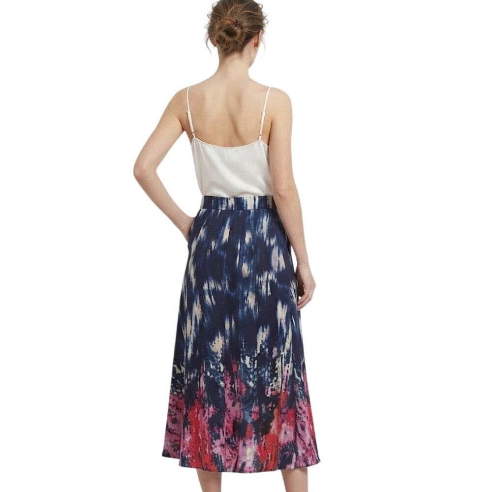 High Waisted Midi Skirt Colorful Lightweight Summer Flowy Small - Picture 2 of 2